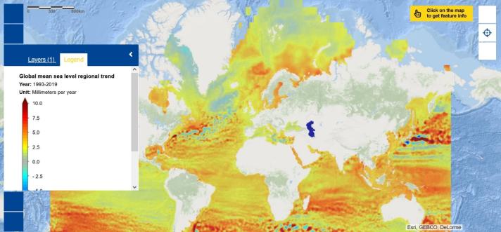 Map of the Week – Global mean sea level regional trend - European ...
