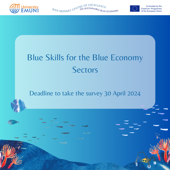 The deadline for the survey 'Blue Skills for the Blue Economy Sectors' is 30 April 2024. 2024.